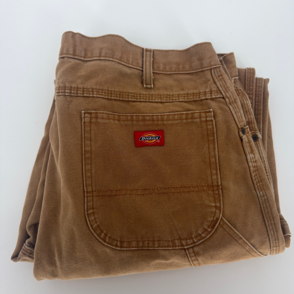 Dickies Mens 1939RBD Duck Brown Carpenter Pants 40x30 Cotton Canvas Workwear